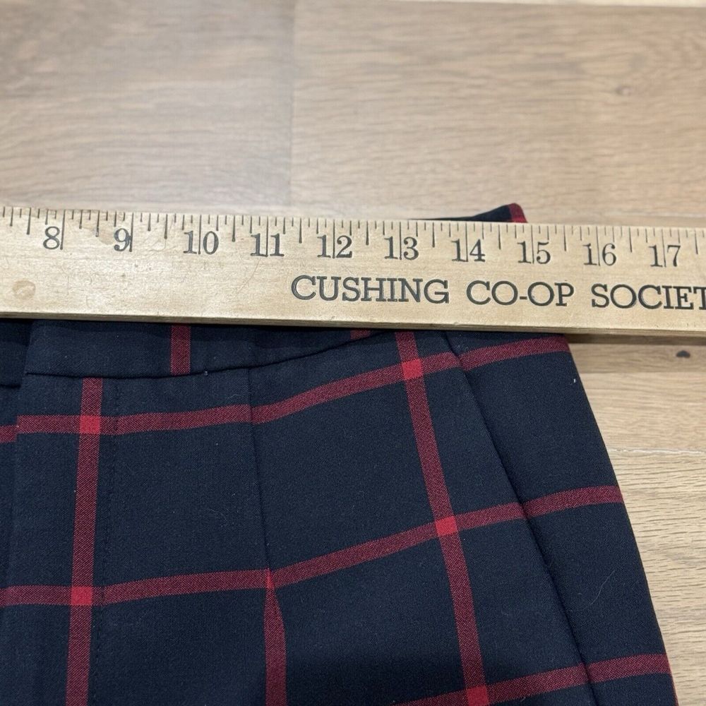 ZARA Checkered Plaid Ankle Dress Pants‎ Trousers-Medium-Blue/Red - Picture 7 of 9